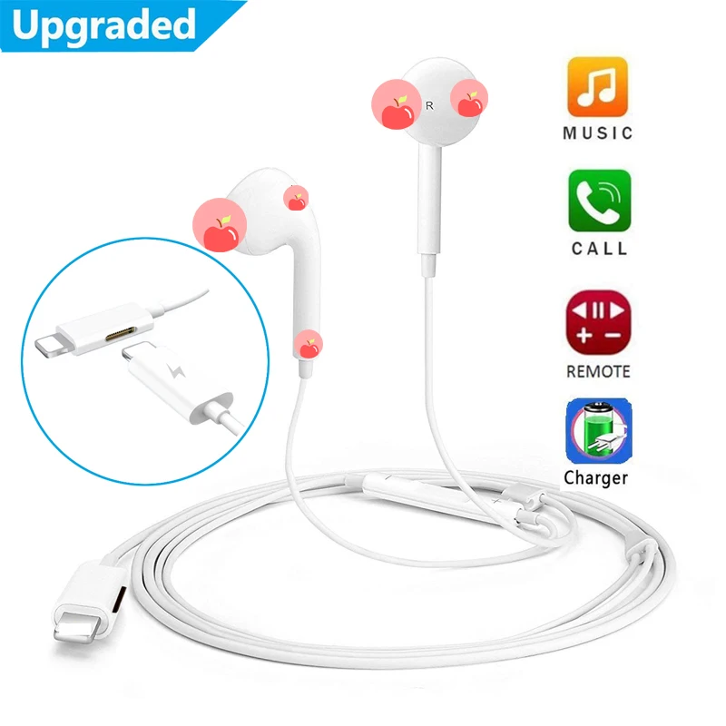 

In Ear Bluetooth Earphone with Microphone & Charging Function Sport Wired Headset for iPhone 6s 7 8 Plus X XR XS Max iPad Earbud