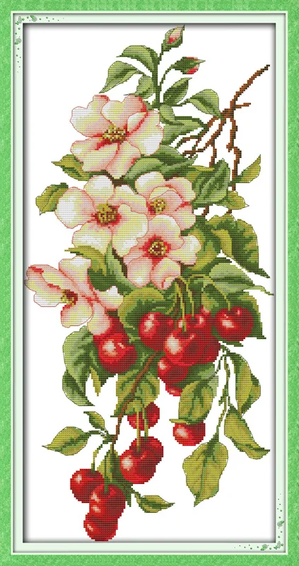 Вишневый виноград розы цветы яблоки Счетный крест 11CT 14CT Набор для вышивки крестиком DIY Набор для вышивки крестом вышивка рукоделие