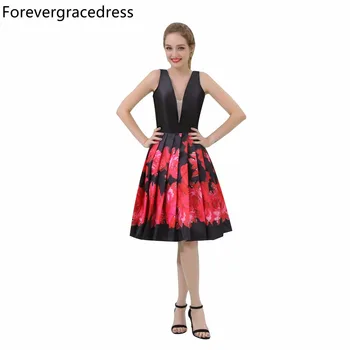 

Forevergracedress Real Pictures Multi Colors Cocktail Dress Fashion V Neck Knee Length Short Homecoming Party Gown Plus Size