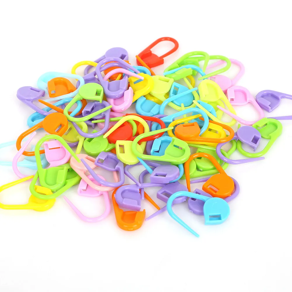 10Pcs/set Colorful Plastic Knitting Needles Crochet Locking Stitch Markers Crochet Hook Latch Knitting Clip Sewing Tools