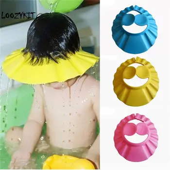 

Loozykit Baby Safe Shampoo Shower Adjustable Cap Children Shampoo Bath Wash Hair Shield Hat Soft Caps For Baby Care