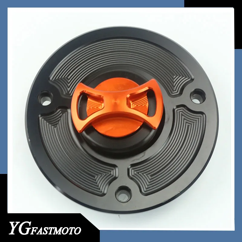 Billet CNC Orange Gas Fuel Tank Cap Keyless Cover For KTM DUKE 125 11