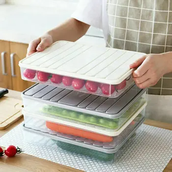 

2019 Newest Hot Refrigerator Food Storage Boxes Grain Sealed Container Dinnerware Spices Case Containers for Dumpling Vegetables