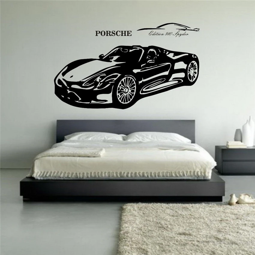 Wall sticker mural applique vinyl sports car speed Removable Wall
