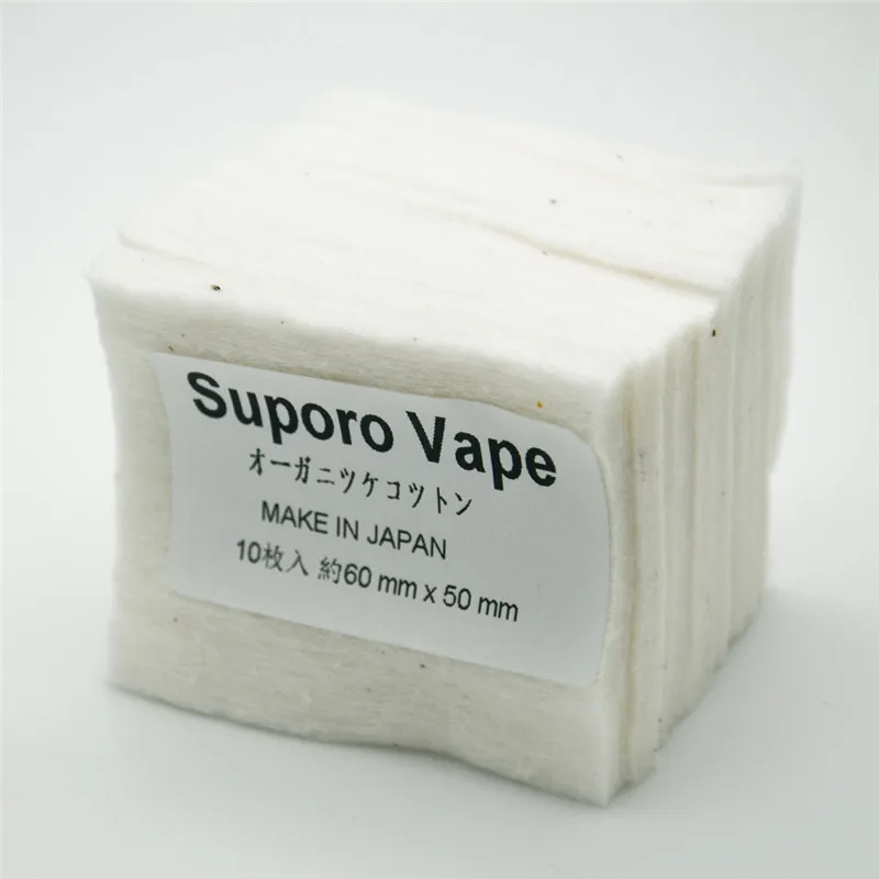 100% японский органический неотбеленный хлопок 10 накладок в партии RDA VAPE WICK 5 см * 6
