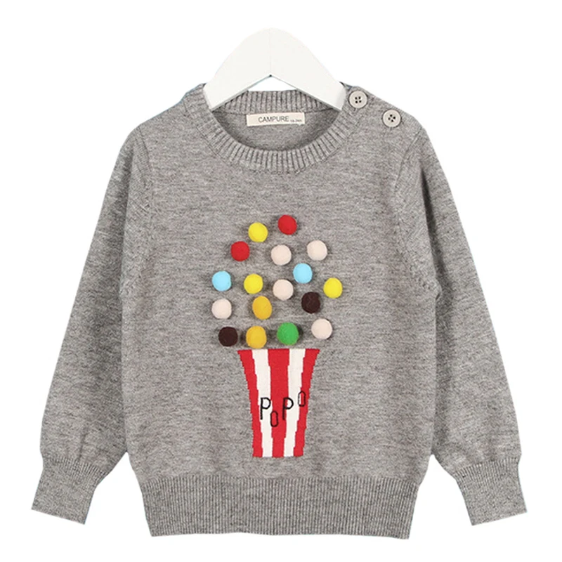 

Campure New 2019 Autumn Baby Girls Sweater Kids Knitwear Popcorn Sweaters For Girls Baby Knitted Sweater Girls Pullover Clothes