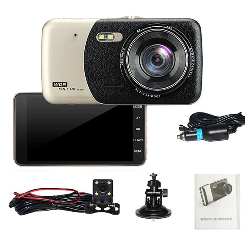 Car Dvr 4 Inch IPS Screen Car Camera FHD 1080P Dual Lens Dash Cam Car Rear View Camera Video Recorder Night Vision Registrator (9)