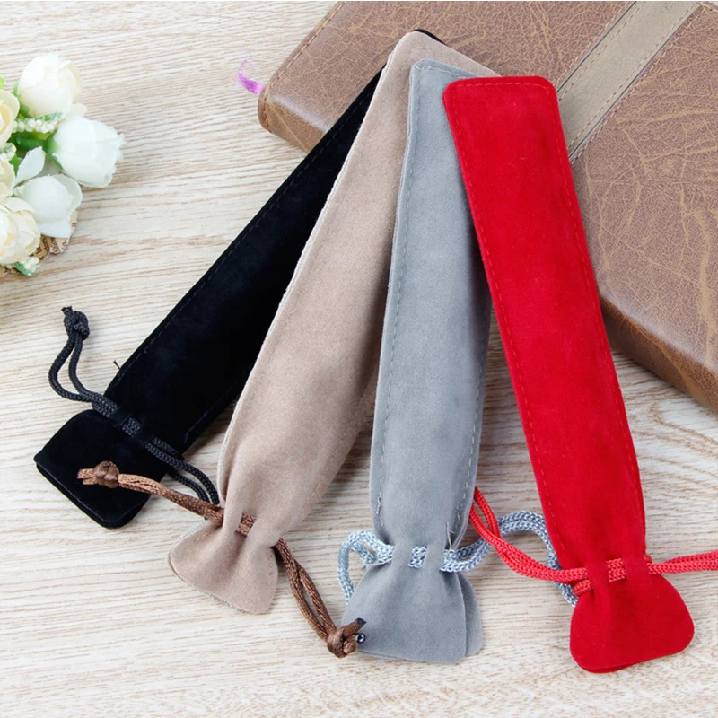 

5 pcs/lot Luxury Double-sided Flannel Drawstring Pencil Bag for Crystal Diamond Pen Roller Ball Pens Gift Office School Supply