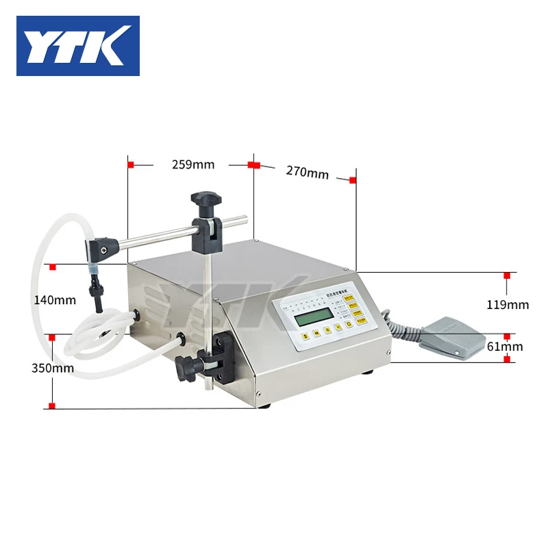 YTK 5-3500 мл разливочная машина для мягких напитков с цифровым управлением GFK160, масло для воды, парфюма, молока, маленький наполнитель для бутылок
