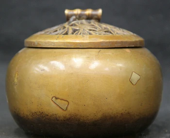 

Collectible bronze S1744 5 " China Chinese Copper bamboo Incense Burner Censer fengshui Marked