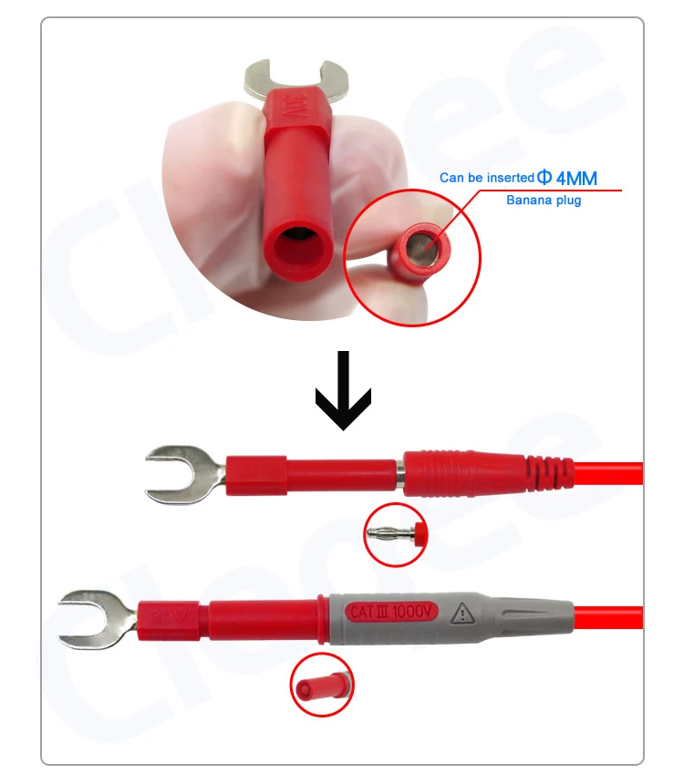 TKDMR, 4 мм, безопасная штепсельная вилка типа "банан", набор тестовых проводов для мультиметра, зажима типа "крокодил" и u-образного гарпуна и пробника для проколов