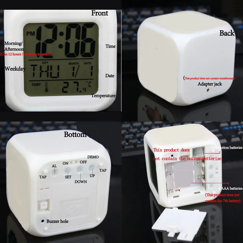 Светодиодный Будильник с милой собачкой, цифровые часы с функцией повтора сигнала/температурные часы