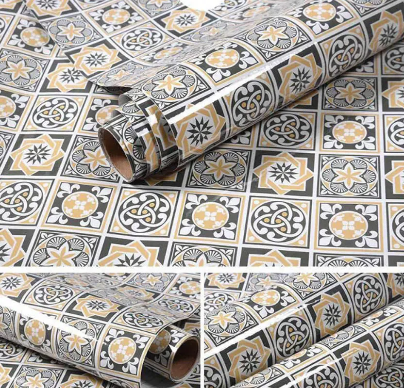 Oilproof Kitchen Decor tile Wall Stickers Waterproof Self Adhesive Wallpaper Bathroom Home Decor Films Wall Decal 60*200cm Oilproof Kitchen Decor tile Wall Stickers Waterproof Self Adhesive Wallpaper Bathroom Home Decor Films Wall Decal 60*200cm