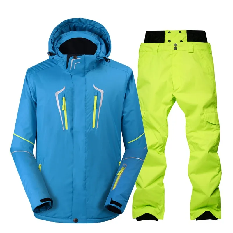 Профессиональный зимний мужской горнолыжный костюм теплая куртка с высокой