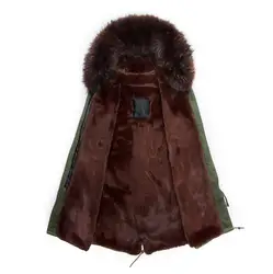 Itality бренд последние модные большой кофе меховой воротник с капюшоном пальто, зимние теплые коричневый меховой подкладке длинная парка