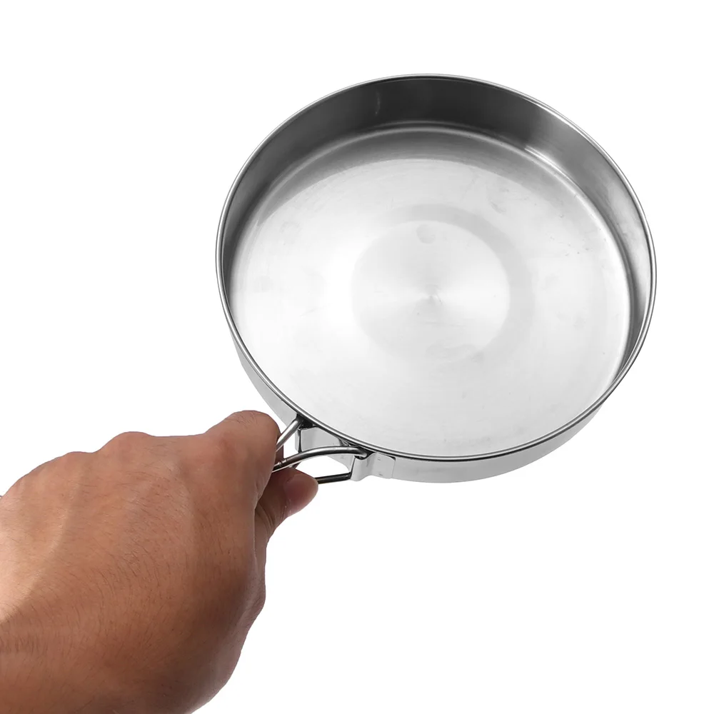 8 шт. походный чайник Набор кухонная посуда Кастрюли сковорода Крышка тарелка чашка для пешего туризма альпинизма пикника барбекю набор