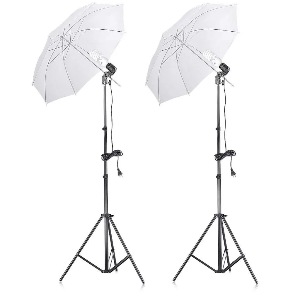 Neewer 800 Вт софтбокс для фотосъемки и зонтичное освещение комплект 24 дюймов софтбокс Белый Зонт 45 Вт лампа 88 дюймов светильник-подставка