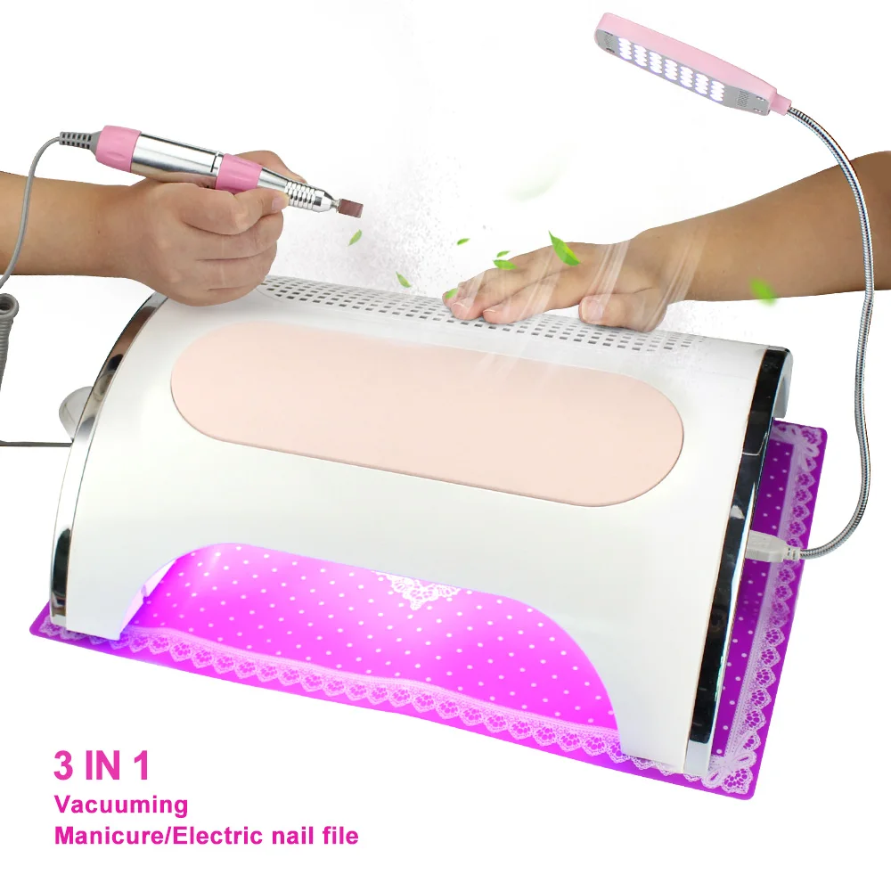 

Lamp For Nails And Manicure Vacuum Cleaner Lamp For Nails Nail Dust Suction Collector Powerful With 3 Fan Nail Vacuum Cleaner