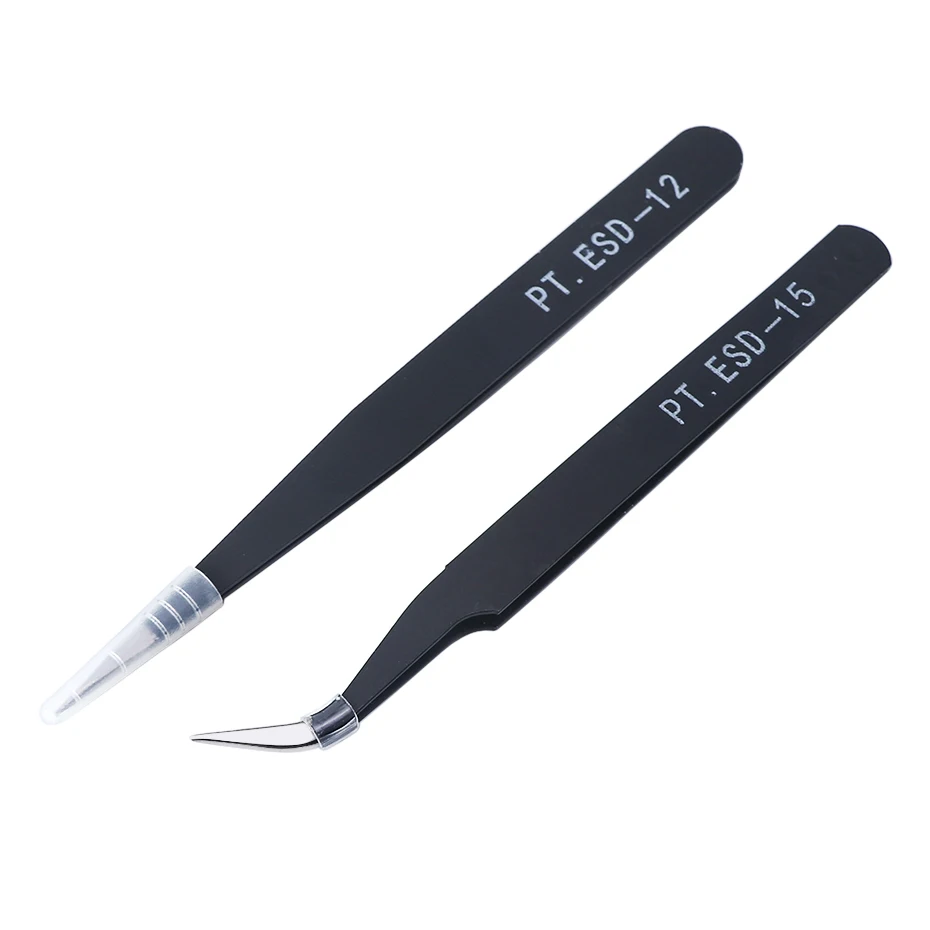 

Black Eyebrow Tweezers For Eyelash Extensions Stainless Steel Straight Curved Anti-Static Rhinestones Picker Makeup LYPTESD12/15