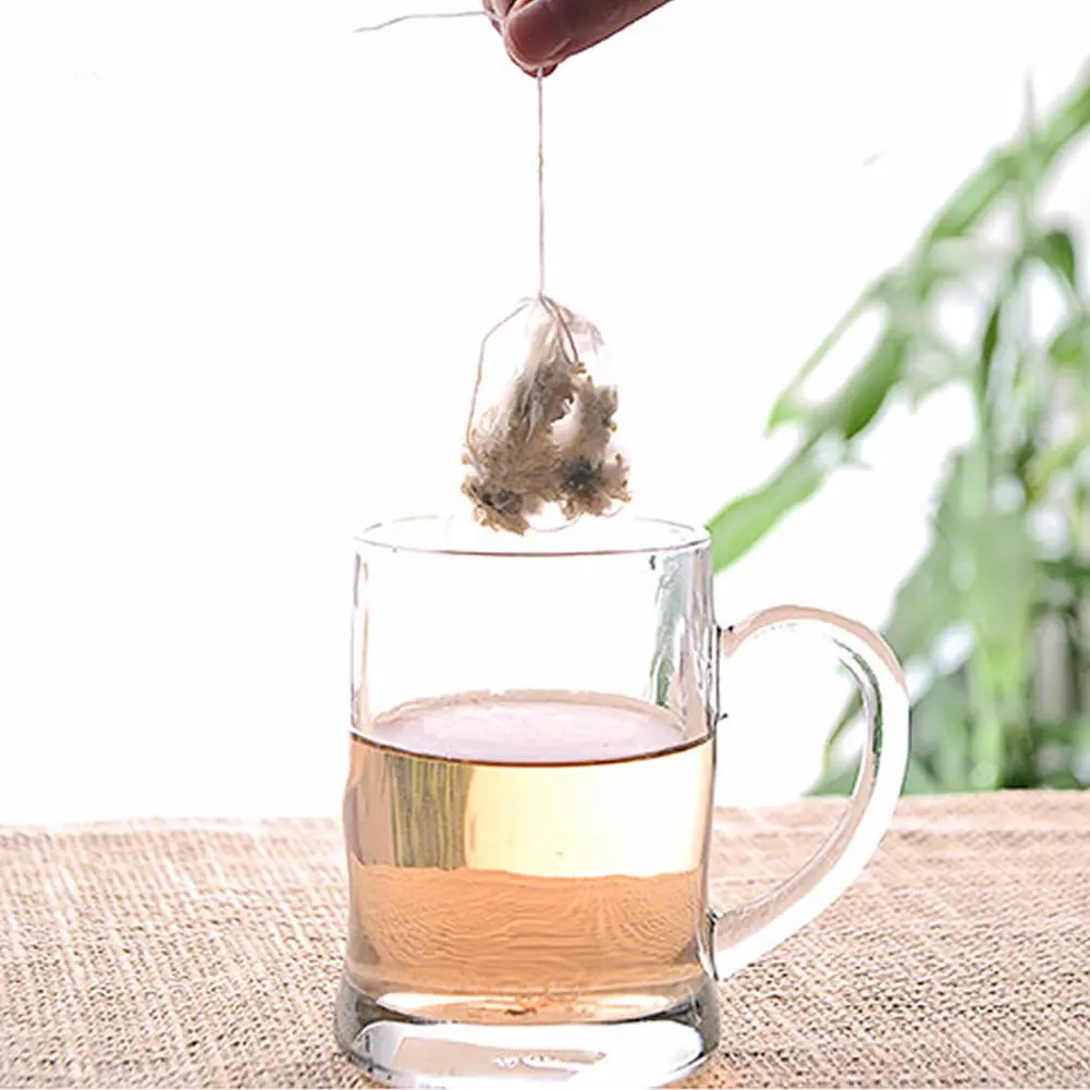 Новые 50 шт пустые чайные пакетики струны тепловое уплотнение фильтр бумага травяной листовой чай мешок