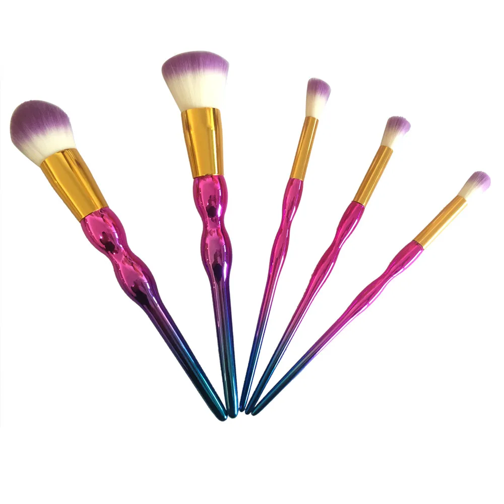

GUJHUI 5PCS Make Up Foundation Eyebrow Eyeliner Blush Cosmetic Concealer Brushes 17F20