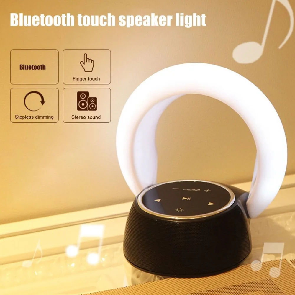 

LED Moon Light Bluetooth Speaker with Ambient LED Night Light Home Decor Stereo HiFi Wireless Loudspeaker White Blue