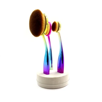 

3 pincel oval toothbrush soft makeup professional set synthetic hair plate plastic handle soft foundation blush brush tool