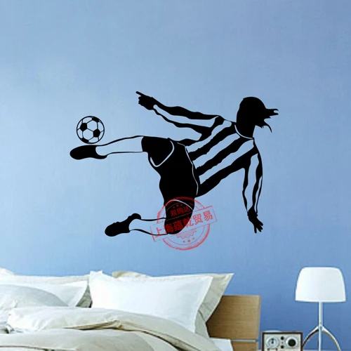 7 Football Footballer Wall Stickers Skirting Vinyl Bedroom Lounge Decal