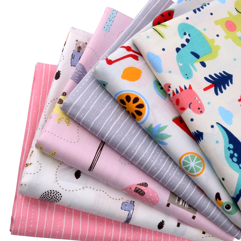 

Nanchuang 6Pcs/Lot Cartoon Twill Cotton Fabric For Sewing Quilting Bundle Material Patchwork Cloth Scrapbooking Pattern 20x25cm
