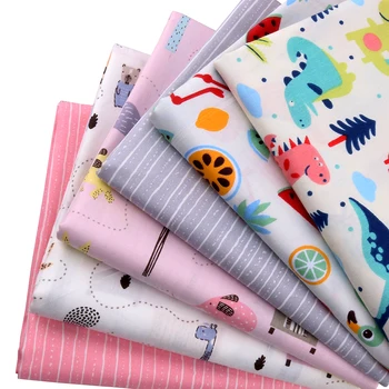 

Nanchuang 6Pcs/Lot Cartoon Twill Cotton Fabric For Sewing Quilting Bundle Material Patchwork Cloth Scrapbooking Pattern 20x25cm