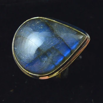

Genuine Blue Fire Labradorite Ring 925 Sterling Silver Jewelry, Size : 8.25, KR0077