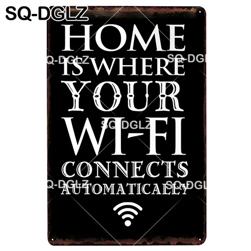 [SQ-DGLZ] Wi-Fi зона жестяная вывеска Настенный декор Бесплатный WiFi доступен здесь металлические поделки живопись таблички нет WiFi художественный плакат - Цвет: 1337