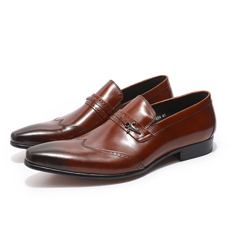 

Breathable men genuine leather casual Shoes work office loafers black brown solid slip on dress shoes male fashion streetwear