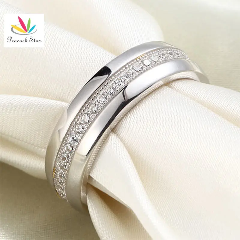 Peacock Star Round Cut Men's Bridal Wedding Band Solid Sterling 925 Silver Ring Jewelry CFR8068
