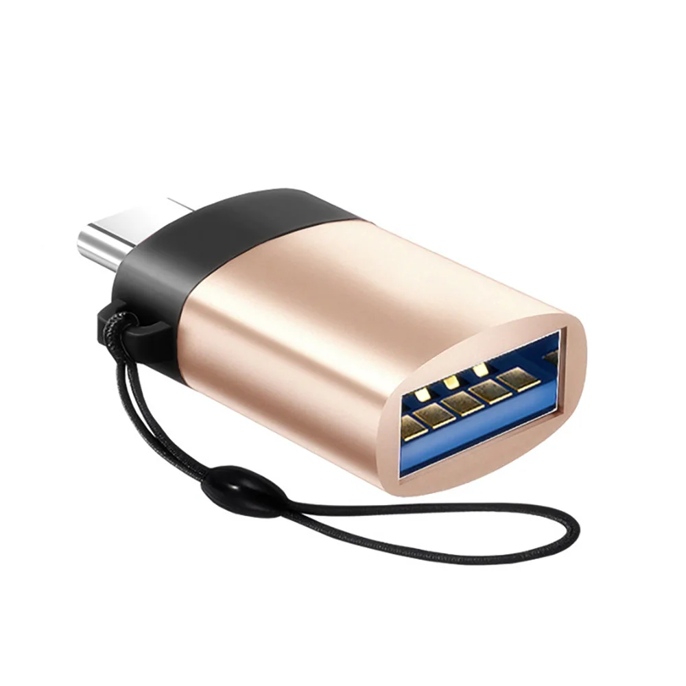 Адаптер Powstro type-C для USB OTG конвертер USB 3,0 для преобразования в type C USB-C адаптер для зарядки и синхронизации для MacBook Pixel Lumia - Цвет: Gold 1