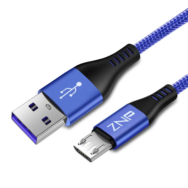 ZNP Micro USB кабель 3A нейлон Быстрая зарядка USB кабель для передачи данных для samsung Xiaomi Note 4 планшет Android мобильный телефон usb зарядный шнур - Цвет: Синий