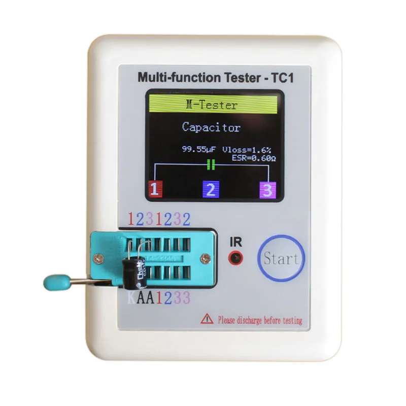 Транзистор тестер TFT Диод Триод измеритель емкости LCR ESR метр NPN PNP MOSFET ИК Многофункциональный тестер мультиметр