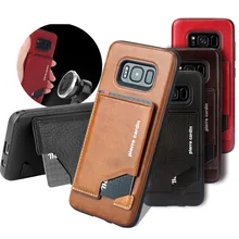 Pierre Cardin из натуральной кожи тонкий держатель для карт Стенд Флип Жесткий кожаный чехол для samsung Galaxy S8/S8 плюс чехол для телефона