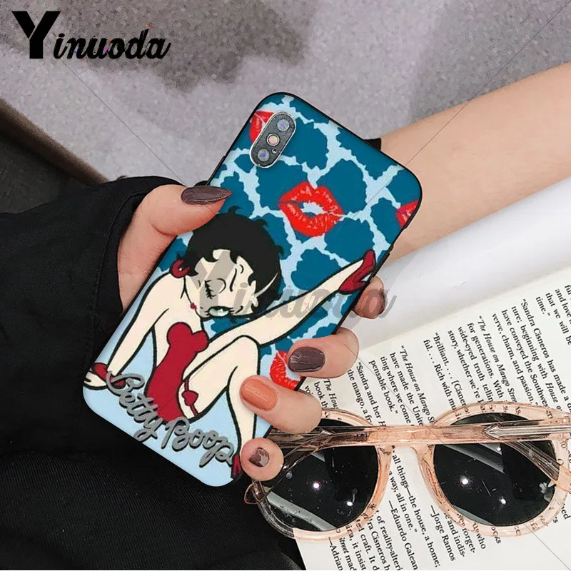 Yinuoda горячая Распродажа betty boop новое поступление черный чехол для мобильного