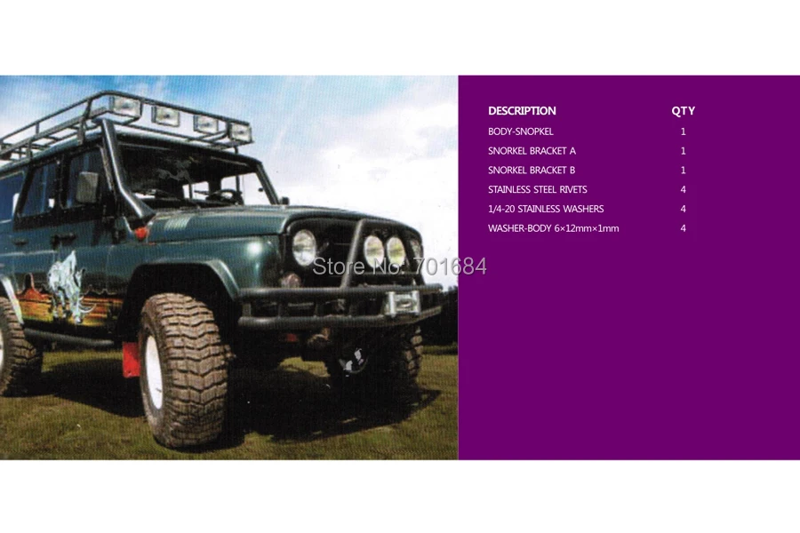 Air Snorkel Ram Intake System Kit For Russian UAZ 469