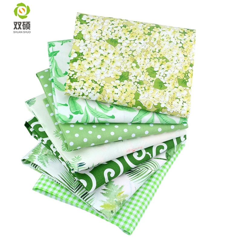 

Shuanshuo Green Half Meter Twill Cotton Fabric Patchwork Cloth Of Handmade DIY Quilting Sewing Textile Material 160*50cm