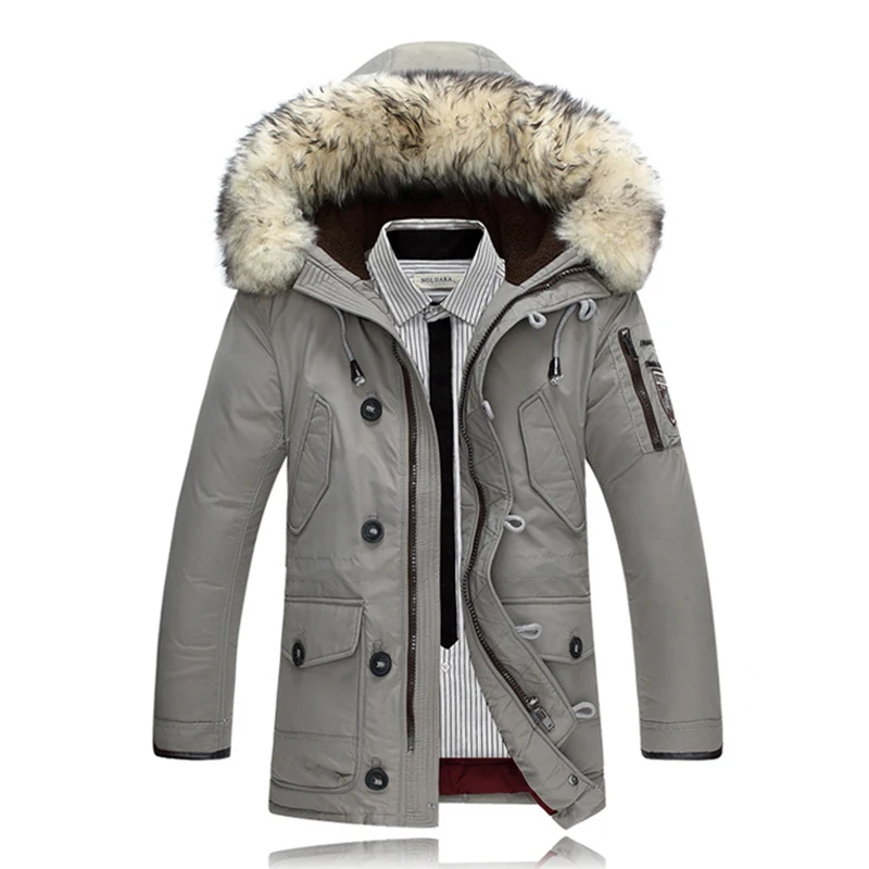 2019 Down Coats Men Winter Jackets Mens 90% White Duck Down Coat Cashmere Fleece Parka Man Jacket Coats Rabbit Fur Collar Parkas