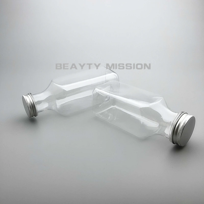 BEAUTY MISSION Clear 340 мл/400 мл 12 шт./лот пустая Квадратная бутылка для сока воды, алюминиевая крышка ПЭТ утолщение бутылки для многоразового использования