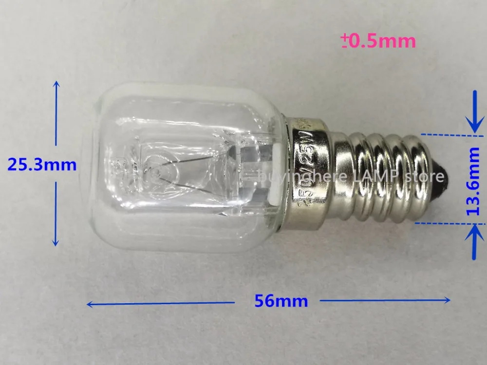 3 шт E14 высокотемпературная Лампа 500 градусов 25 Вт галогенная пузырьковая E14 высокотемпературная лампочка для духовки E14 250 в 25 Вт кварцевая лампа 500 градусов