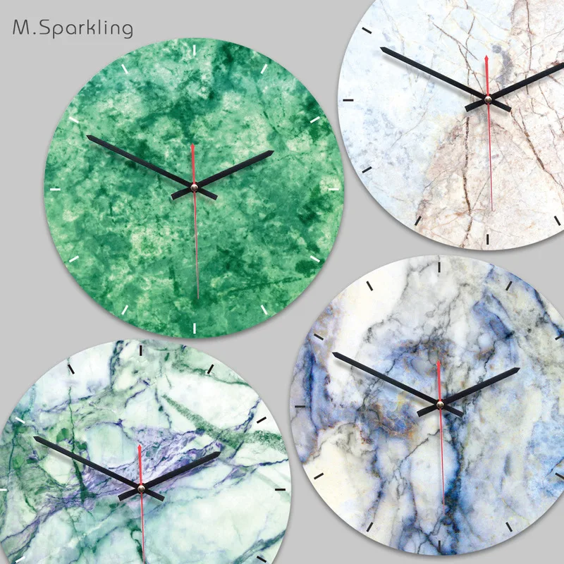 

Klok Free Shipping Amazon Marble Nordic Hot Style Wall Clock The Sitting Room Fashion Home Decoration Clocks A Undertakes To