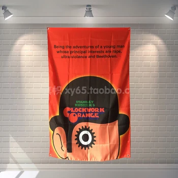 

"Clockwork oranges" Movie Poster Banners Children's Room Wall Decoration Hanging Art Waterproof Cloth Polyester Fabric Flags