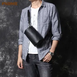 PNDME handmade genuine leather men's chest bag casual simple fashion soft first layer cowhide black shoulder messenger bags PNDME handmade genuine leather men's chest bag casual simple fashion soft first layer cowhide black shoulder messenger bags