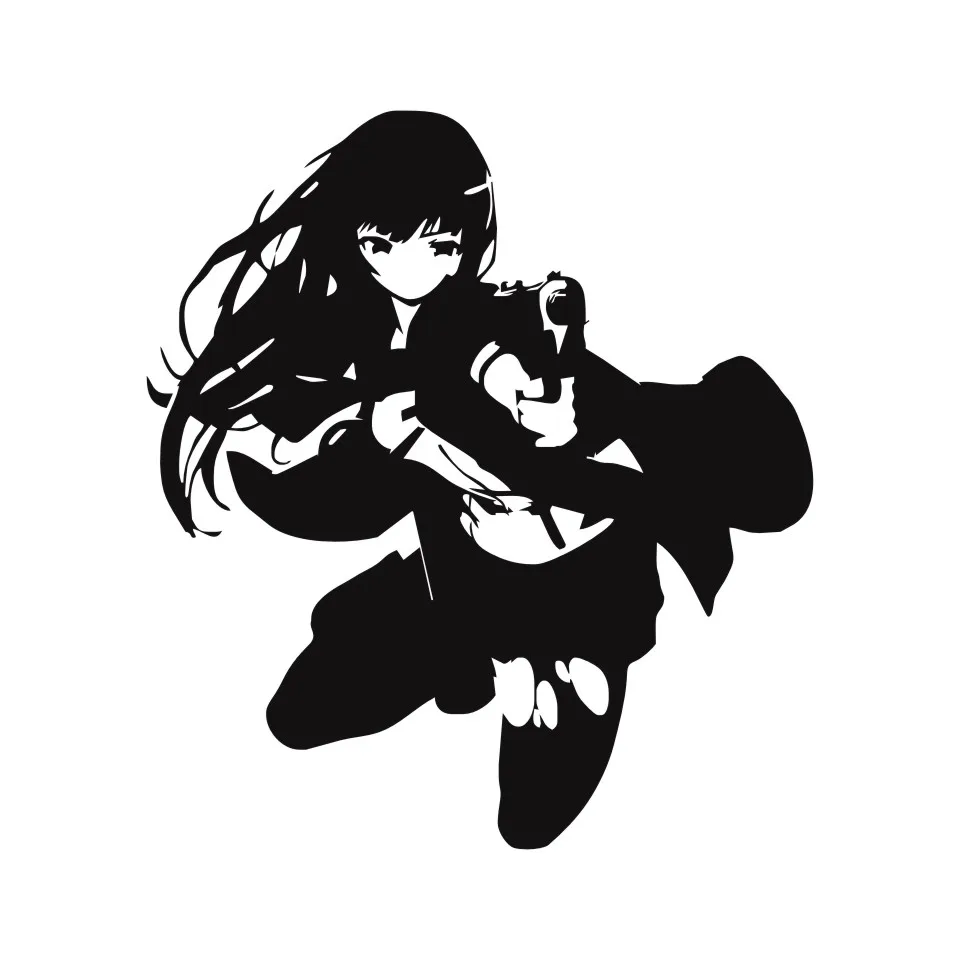 Cunymagos Manga Anime De Mode Autocollant De Voiture Moto De Voiture-Styling Decal NoirArgent 14.5 cm  15.9 cm (2)