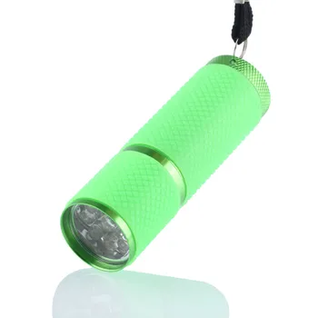 

Mini Aluminum UV Ultra Violet 9 LED Flashlight Torch Light Lamp