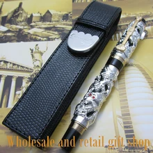 High quality pen black ballpoint pen + sent tow refill Office writing gift pen free shipping pen roller pen high quality jin hao flying dragon office gift pen free shipping